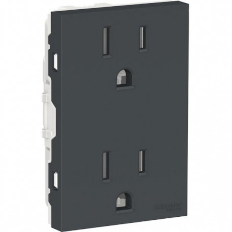 CONTACTO DUPLEX 2P+T 15A 127VCA GRAFITO SCHNEIDER ELECTRIC - Envío Gratuito