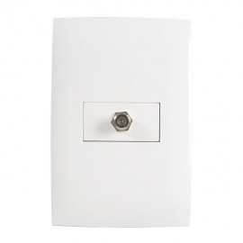 TOMA COAXIAL UN MÓDULO CON PLACA BLANCO - Envío Gratuito
