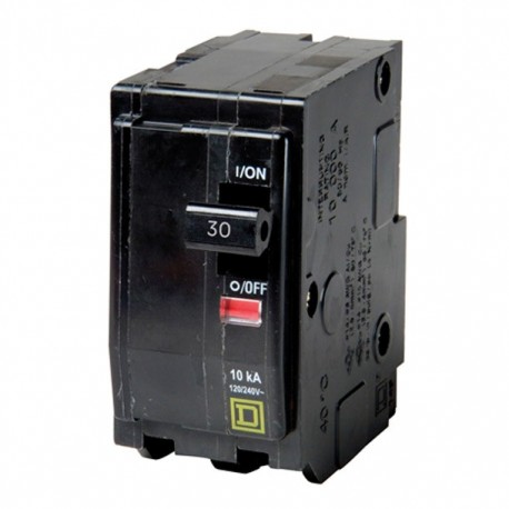 INTERRUPTOR QO 2 POLOS 30A CON VENTANA - Envío Gratuito