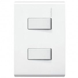 2 INTERRUPTORES C/PLACA BLANCA MODUS RESTYLE - Envío Gratuito