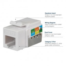 CONECTOR GRADO VOZ JACK COLOR ALMENDRA COMMERCIAL ELECTRIC - Envío Gratuito
