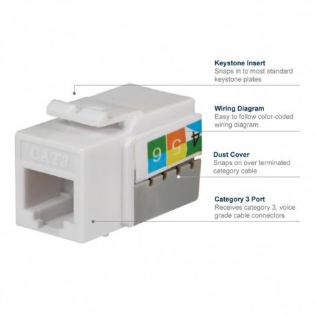 CONECTOR GRADO VOZ JACK COLOR ALMENDRA COMMERCIAL ELECTRIC - Envío Gratuito
