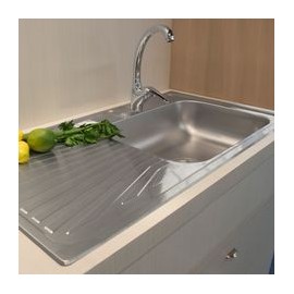 TARJA DE ACERO INOXIDABLE CON ESCURRIDOR IZQUIERDO - Envío Gratuito