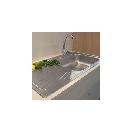 TARJA DE ACERO INOXIDABLE CON ESCURRIDOR IZQUIERDO - Envío Gratuito