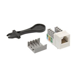 CONECTOR GRADO VOZ JACK COLOR BLANCO COMMERCIAL ELECTRIC - Envío Gratuito