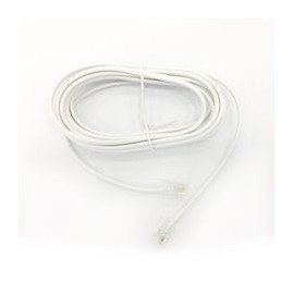 CABLE TELEFONICO PLANO PLUG A PLUG DE 2.10M BLANCO - Envío Gratuito