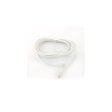 CABLE TELEFONICO PLANO PLUG A PLUG DE 2.10M BLANCO - Envío Gratuito