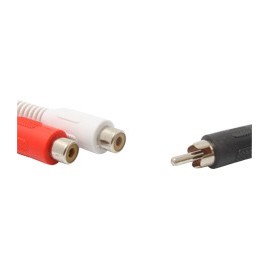 ADAPTADOR EN Y DE 2 TOMAS HEMBRA RCA A MACHO RCA - Envío Gratuito