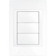 PLACA 3 MÓDULOS PLÁSTICA COLOR BLANCO - Envío Gratuito
