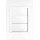 PLACA 3 MÓDULOS PLÁSTICA COLOR BLANCO - Envío Gratuito