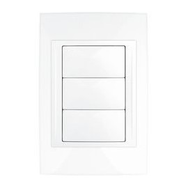 PLACA 3 MÓDULOS PLÁSTICA COLOR BLANCO - Envío Gratuito