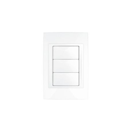 PLACA 3 MÓDULOS PLÁSTICA COLOR BLANCO - Envío Gratuito
