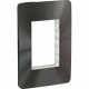 PLACA 3 MÓDULOS CHROME DARK SCHNEIDER ELECTRIC - Envío Gratuito