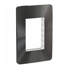 PLACA 3 MÓDULOS CHROME DARK SCHNEIDER ELECTRIC - Envío Gratuito