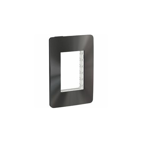 PLACA 3 MÓDULOS CHROME DARK SCHNEIDER ELECTRIC - Envío Gratuito