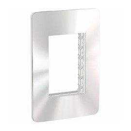 PLACA 3 MÓDULOS CHROME GLOSS SCHNEIDER ELECTRIC - Envío Gratuito
