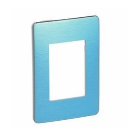 PLACA 3 MÓDULOS DE ALUMINIO ORBITAL BLUE SCHNEIDER ELECTRIC - Envío Gratuito