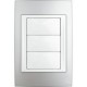 PLACA 3 MÓDULOS PLÁSTICA COLOR PLATA - Envío Gratuito