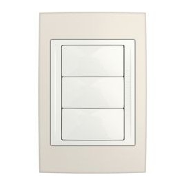 PLACA 3 MÓDULOS PLÁSTICA COLOR ARENA - Envío Gratuito