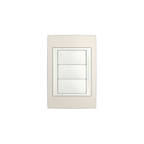 PLACA 3 MÓDULOS PLÁSTICA COLOR ARENA - Envío Gratuito