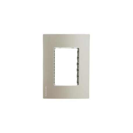 PLACA STYLO STATUS 3 MÓDULOS PLATINO - Envío Gratuito