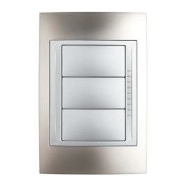 PLACA 3 MODULOS METALICA NIQUEL MATE - Envío Gratuito