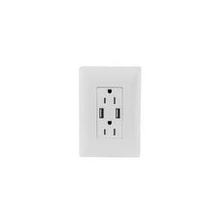 CONTACTO DUPLEX 2P+T C/2 TOMAS USB 2.1 AMP C/ PLACA - Envío Gratuito
