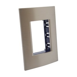 PLACA RECTANGULA 3 MOD ACERO PULIDO - Envío Gratuito