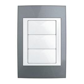 PLACA 3 MÓDULOS PLÁSTICA AZUL GLACIAR - Envío Gratuito