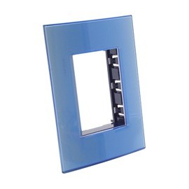 PLACA RECTANGULAR 3 MÓDULOS COLOR AZUL - Envío Gratuito