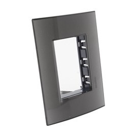 PLACA RECTANGULAR 3 MÓDULOS COLOR HUMO - Envío Gratuito