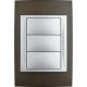 PLACA 3 MÓDULOS DE MADERA COLOR WENGUE - Envío Gratuito