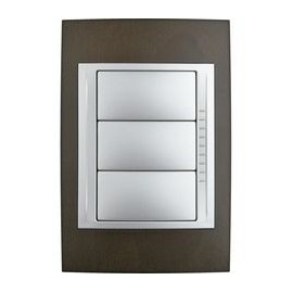 PLACA 3 MÓDULOS DE MADERA COLOR WENGUE - Envío Gratuito