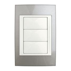 PLACA 3 MÓDULOS PLÁSTICA COLOR CAVA - Envío Gratuito