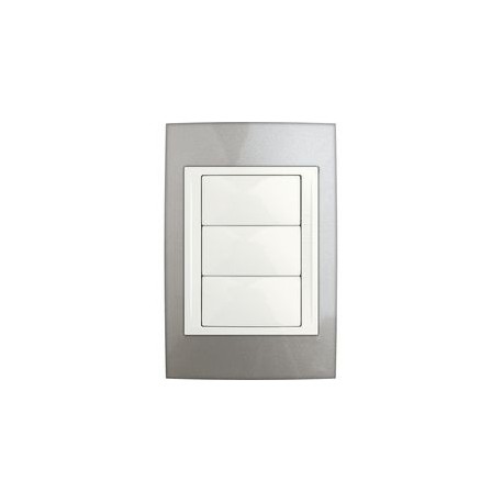 PLACA 3 MÓDULOS PLÁSTICA COLOR CAVA - Envío Gratuito