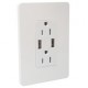 CONTACTO DÚPLEX CON 2 TOMAS USB CON PLACA BLANCO - Envío Gratuito