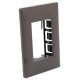 PLACA 3 VENTANAS BROWN METALIZADO - Envío Gratuito