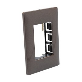 PLACA 3 VENTANAS BROWN METALIZADO - Envío Gratuito