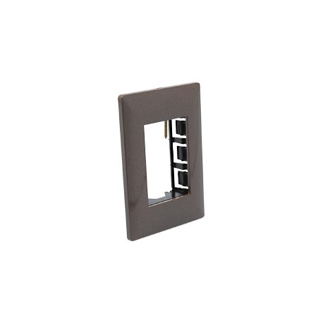 PLACA 3 VENTANAS BROWN METALIZADO - Envío Gratuito