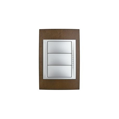 PLACA 3 MÓDULOS DE MADERA COLOR TABACO SCHNEIDER ELECTRIC - Envío Gratuito