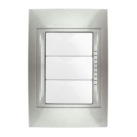 PLACA 3 MÓDULOS PLÁSTICA COLOR CHAMPAGNE - Envío Gratuito