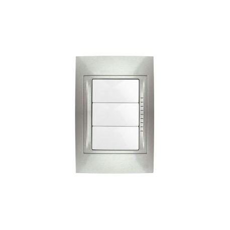 PLACA 3 MÓDULOS PLÁSTICA COLOR CHAMPAGNE - Envío Gratuito