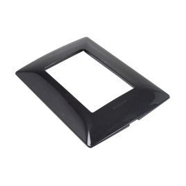 PLACA RESINA 3 MÓDULOS NEGRO OBSIDIANA - Envío Gratuito