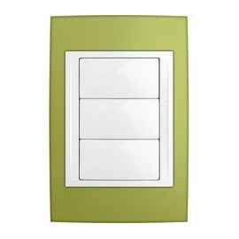PLACA 3 MÓDULOS PLÁSTICA VERDE PISTACHE - Envío Gratuito