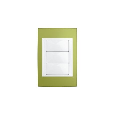 PLACA 3 MÓDULOS PLÁSTICA VERDE PISTACHE - Envío Gratuito