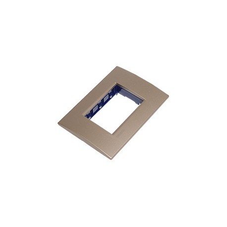 PLACA RECTANGULAR 3 MÓDULOS COLOR BRONCE - Envío Gratuito