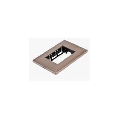 PLACA ALPHA 3 VENTANAS METALIZADO CHAMPAGNE MATE - Envío Gratuito