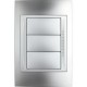 PLACA 3 MÓDULOS METÁLICA COLOR CROMO - Envío Gratuito