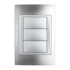 PLACA 3 MÓDULOS METÁLICA COLOR CROMO - Envío Gratuito