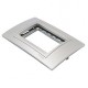 PLACA 3 MÓDULOS METÁLICA COLOR CROMO - Envío Gratuito